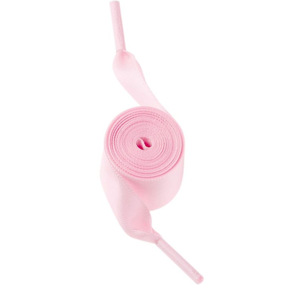 1 Pair Flat Satin Ribbon Wide Shoestrings Colorful Shoe Laces Pink